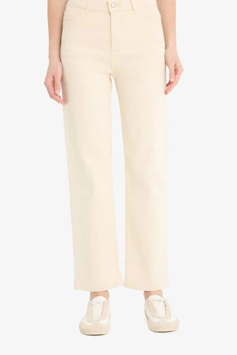 Comfort Straight Yüksek Bel Bilek Boy Jean Pantolon