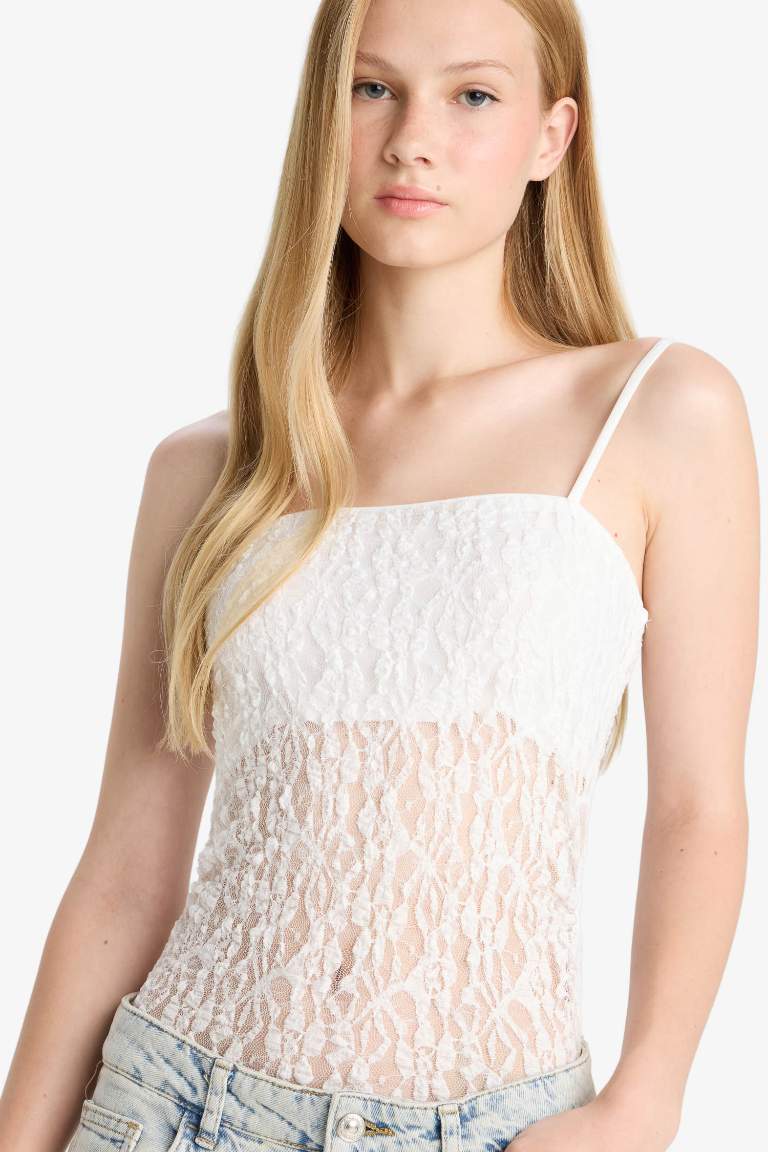 Coool Fitted Dantel Bodysuit