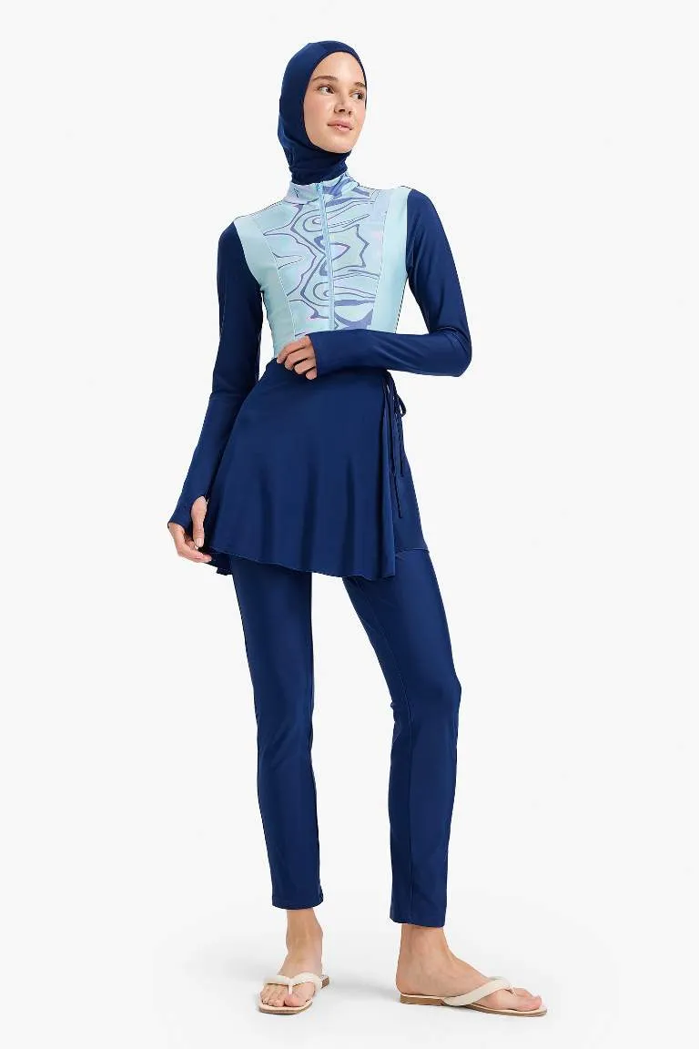 Regular Fit Hızlı Kuruyan Baskılı 5'li Burkini Takım