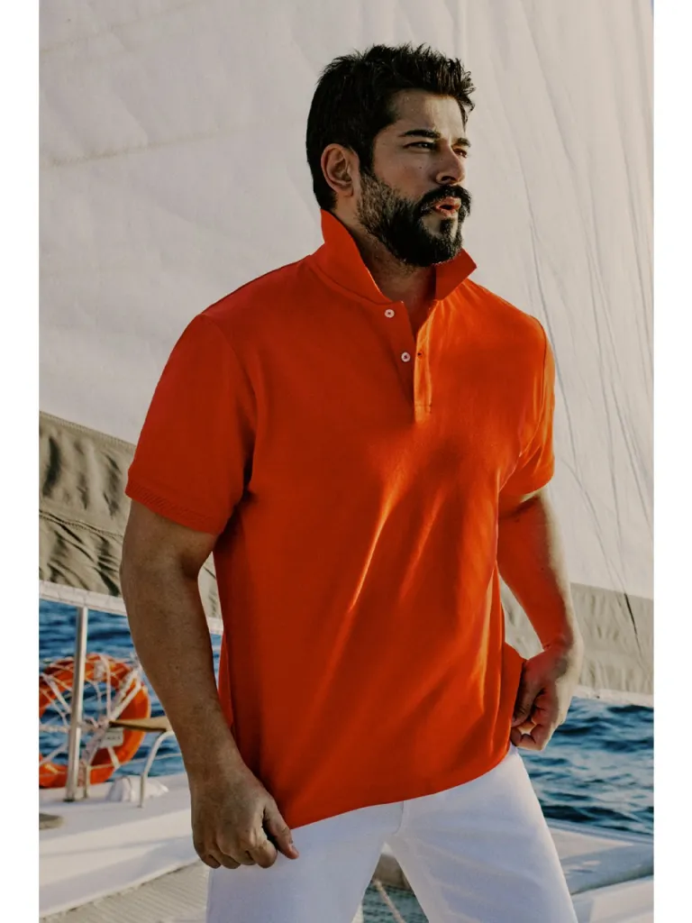 Altınyıldız Classics ALTINYILDIZ CLASSICS Erkek Narçiçeği %100 Pamuk Kıvrılmaz Polo Yaka Slim Fit Dar Kesim Tişört