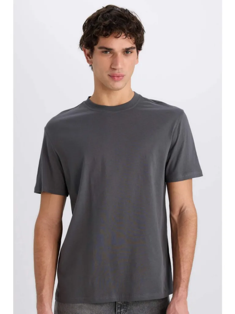 DeFacto %100 Pamuk New Regular Fit Bisiklet Yaka Basic Düz Kısa Kollu Tişört V7699AZ25SP