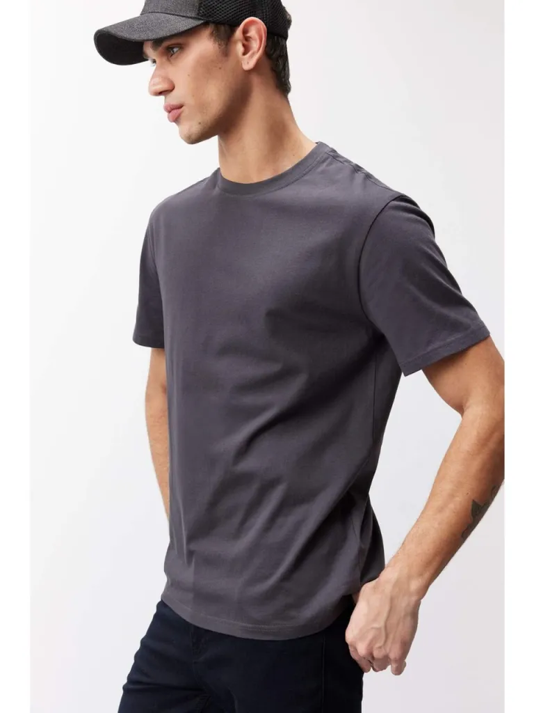 DeFacto %100 Pamuk New Regular Fit Bisiklet Yaka Basic Düz Kısa Kollu Tişört V7699AZ25SP