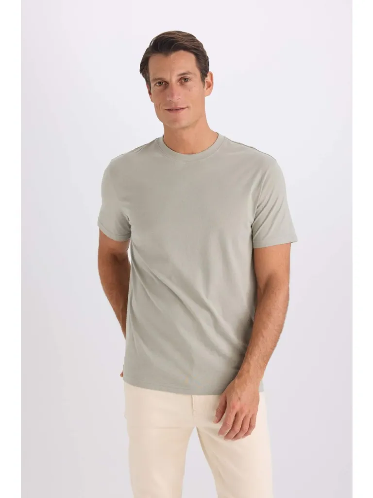 DeFacto %100 Pamuk New Regular Fit Bisiklet Yaka Basic Düz Kısa Kollu Tişört V7699AZ25SP