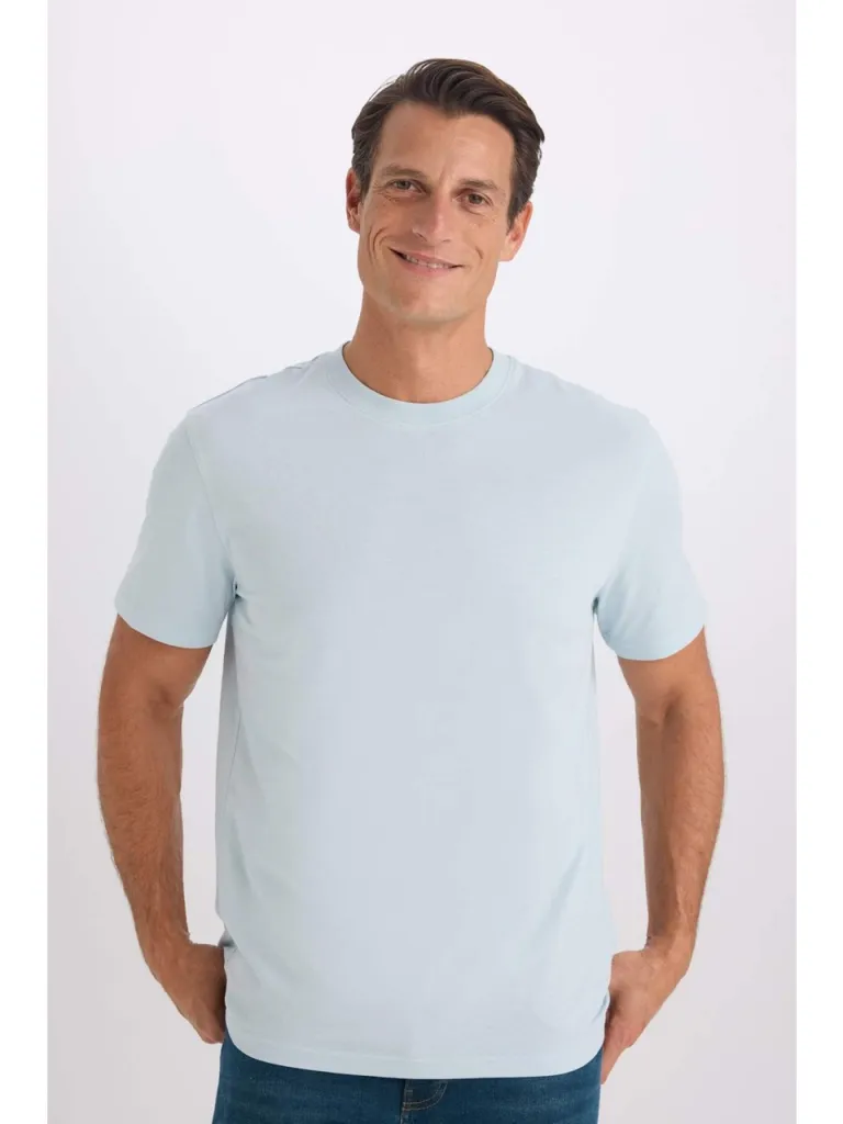 DeFacto %100 Pamuk New Regular Fit Bisiklet Yaka Basic Düz Kısa Kollu Tişört V7699AZ25SP