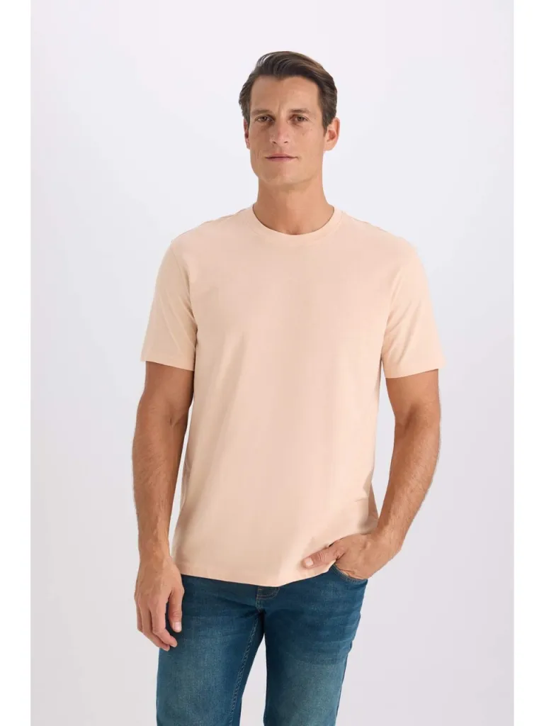 DeFacto %100 Pamuk New Regular Fit Bisiklet Yaka Basic Düz Kısa Kollu Tişört V7699AZ25SP
