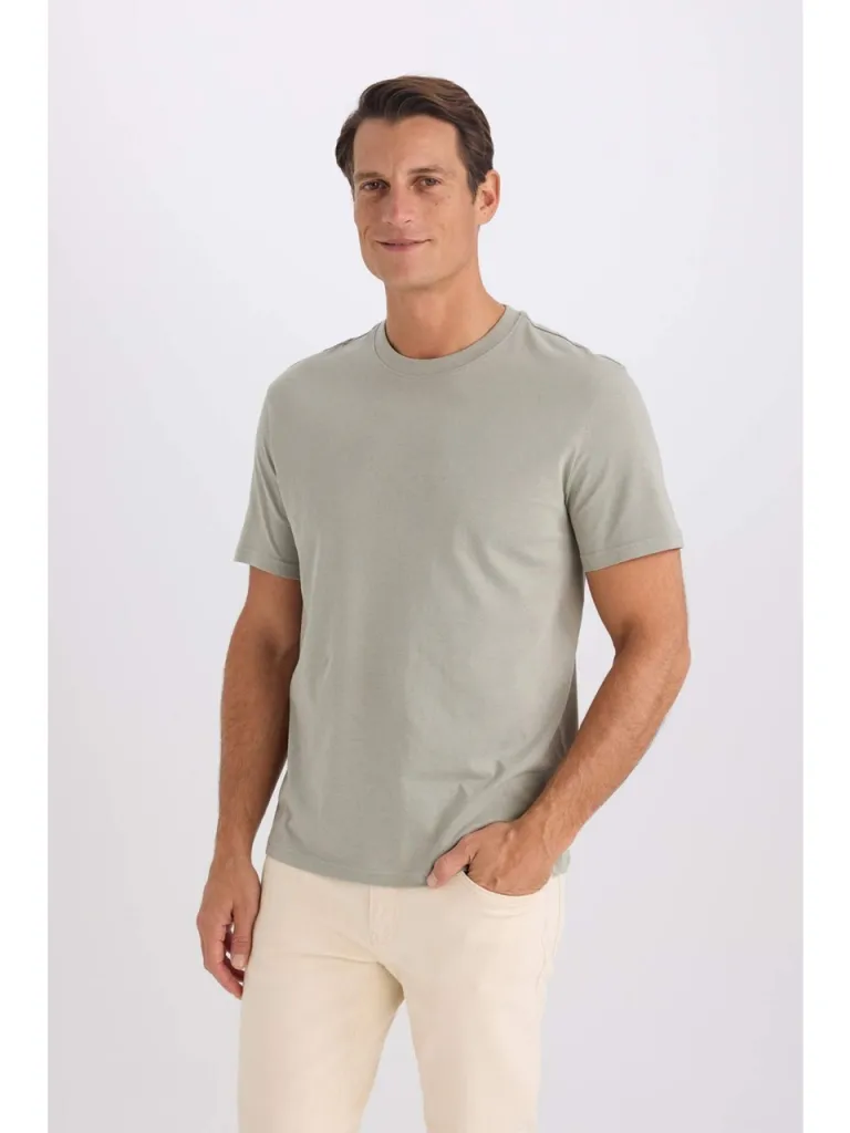 DeFacto %100 Pamuk New Regular Fit Bisiklet Yaka Basic Düz Kısa Kollu Tişört V7699AZ25SP