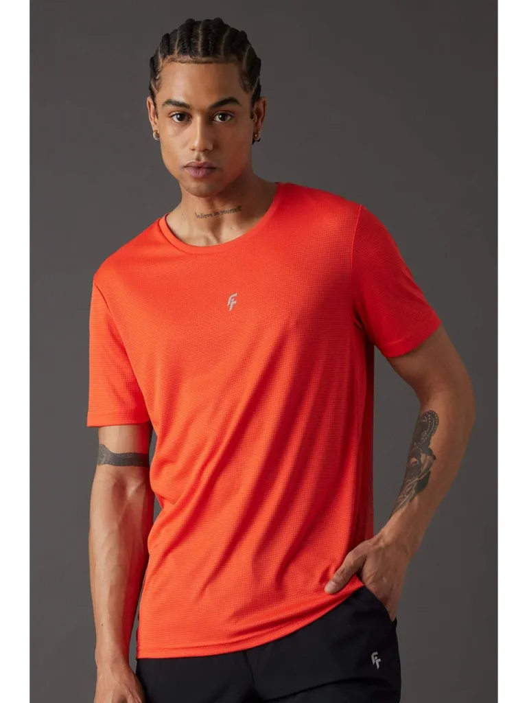 DeFacto Fit Slim Fit Dar Kesim Bisiklet Yaka Baskılı Kısa Kollu Sporcu Tişört X6142AZ24SP