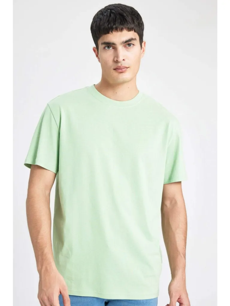 DeFacto New Regular Fit Bisiklet Yaka Basic Düz %100 Pamuk Kısa Kollu Tişört V7699AZ24SP