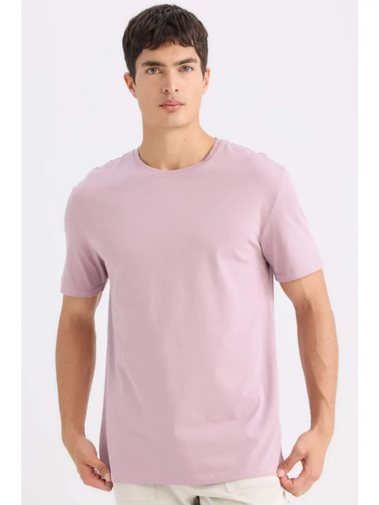 DeFacto New Regular Fit Bisiklet Yaka Basic Düz Kısa Kollu Tişört E1091AXNS
