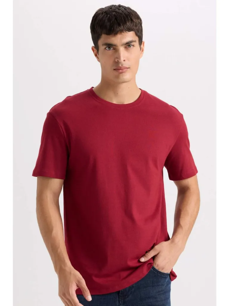 DeFacto New Regular Fit Bisiklet Yaka Basic Düz Kısa Kollu Tişört E1091AXNS