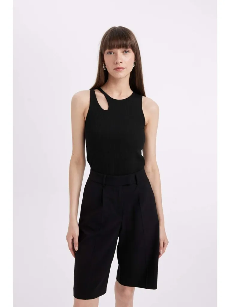 DeFacto Slim Fit Dar Kesim Bisiklet Yaka Fitilli Kaşkorse Atlet A3422AX24SP
