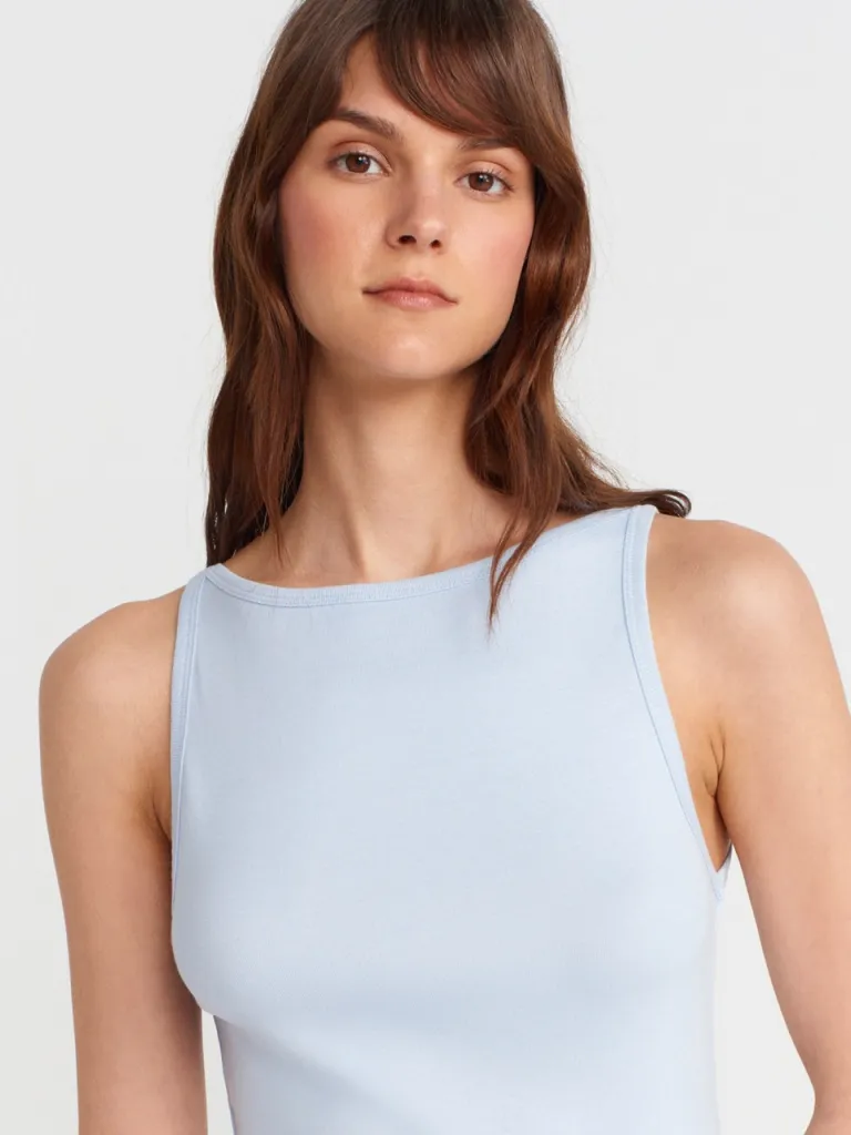 Dilvin 21048 Halter Yaka Top-Açık Mavi