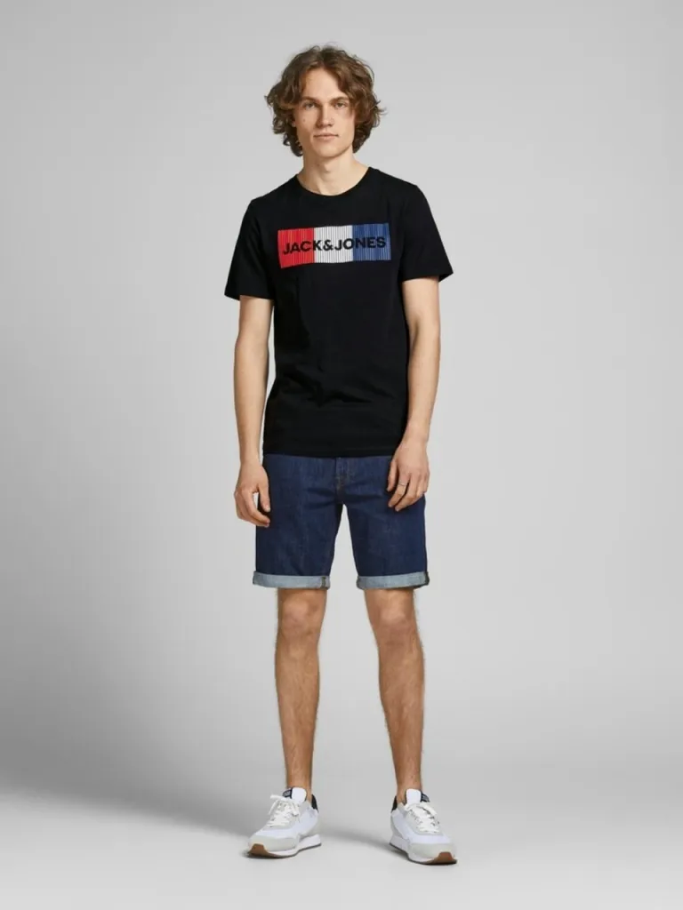 Jack & Jones Bisiklet Yaka Logolu Tişört-Corplogo
