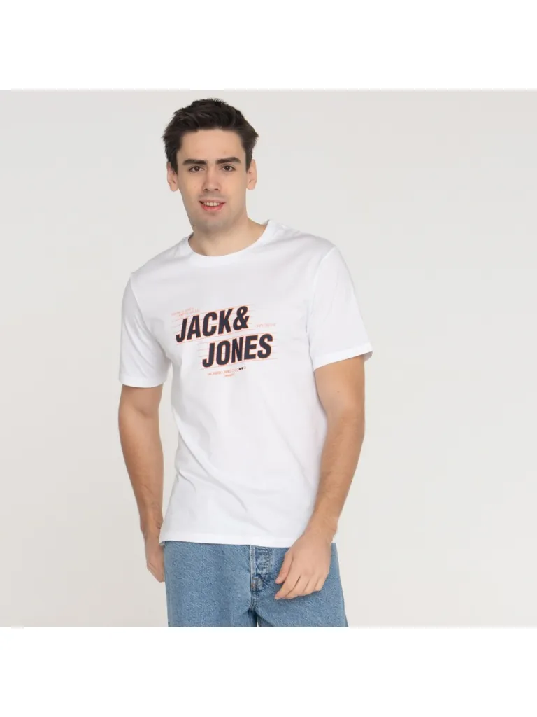 Jack & Jones Erkek Gögüs Logo Baskili %100 Pamuklu Tisört - Stars