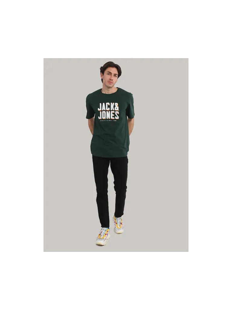 Jack & Jones Erkek Göğüs Logo Baskılı Tişört - Grow