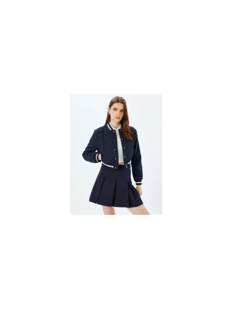 Koton 5Wak50085Uw 710 Lacivert Kadın Blazer Takım Elbıse