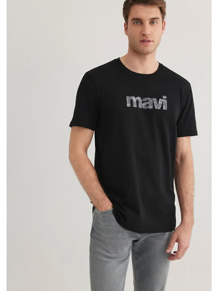 Mavi Mavi Logo Baskılı Siyah Tişört 0611039-900