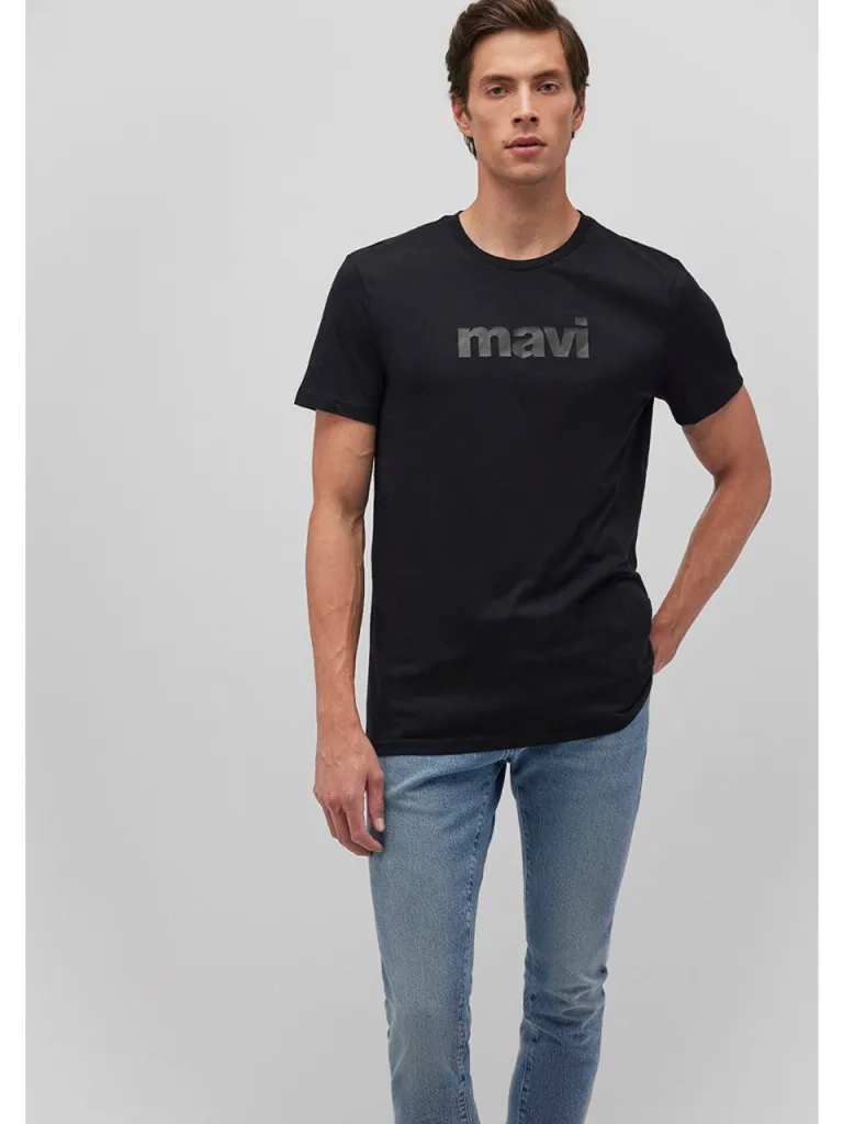 Mavi Mavi Logo Baskılı Siyah Tişört 065199-900