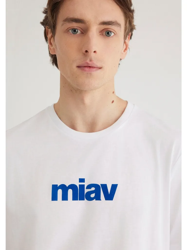 Mavi Miav Baskılı Beyaz Tişört 067153-620