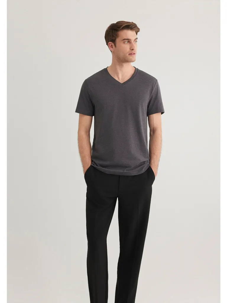 Mavi Stretch V Yaka Antrasit Basic Tişört 061748-24398