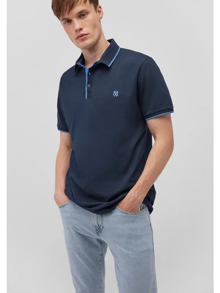 Mavi Yaka Detaylı Lacivert Polo Tişört 062373-28417
