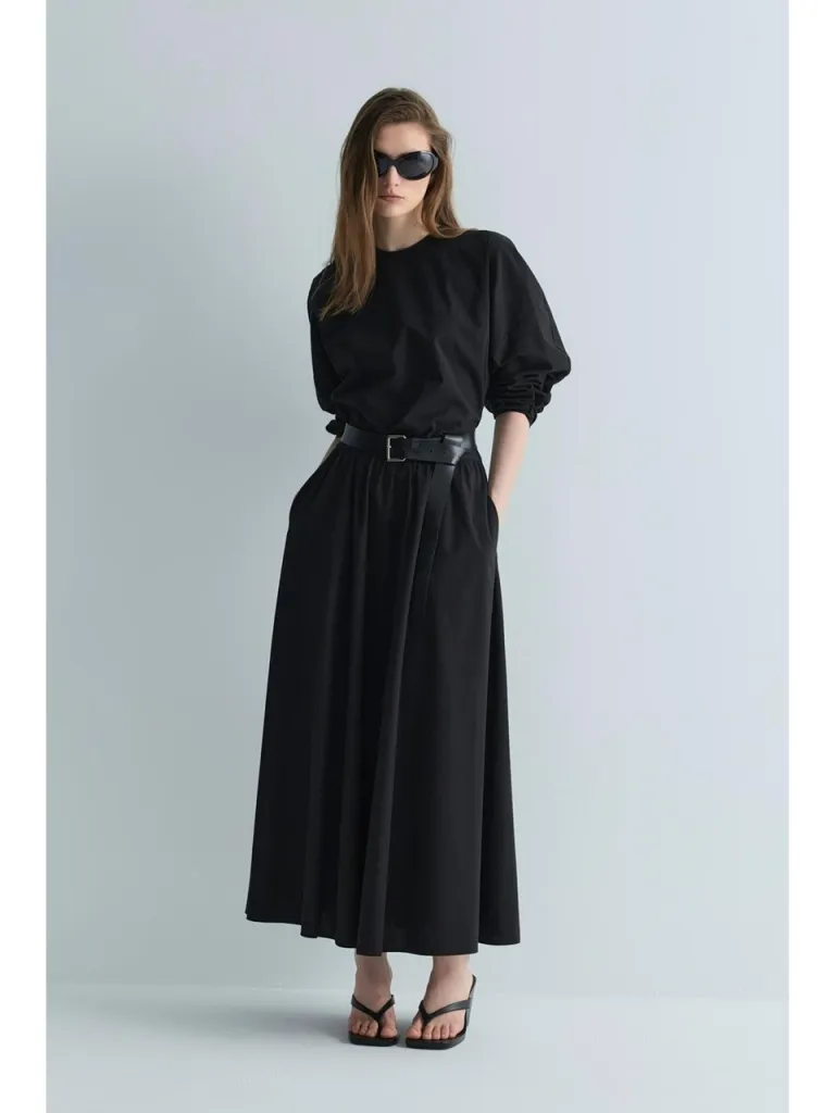 Suud Collection Siyah Lara Kemerli Bluz