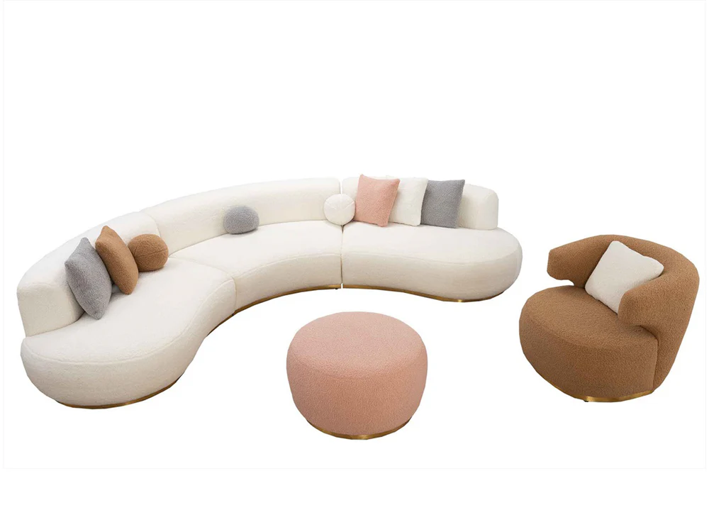 Dora 146" Wide Four Seater Oval Sectional