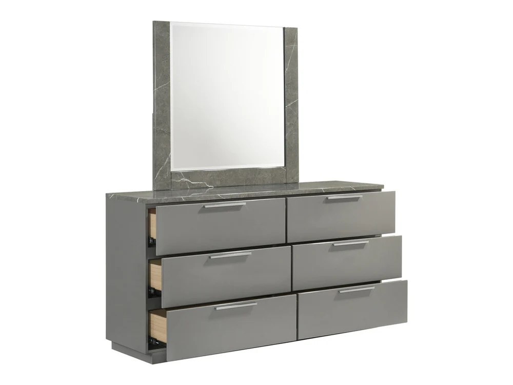 Elara 63" Wide 6 Drawer Dresser With Mirror