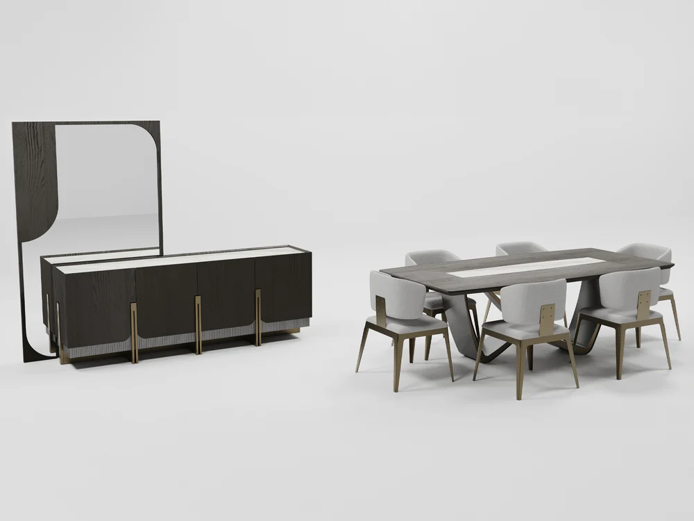 Garda 98.4" Wide 8 Person Dining Table