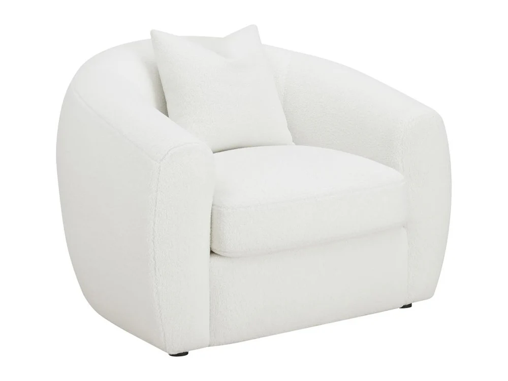 Isabella 45" Wide Faux Sheepskin Upholstered Armchair