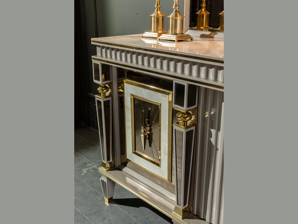 Istanbul 89" Wide 4 Door Buffet With Mirror