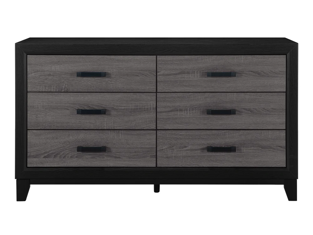 Lisbon 58.5" Wide 6 Drawer Dresser With Mirror