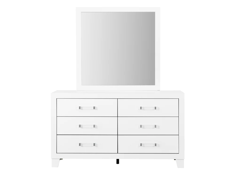 Luccia 58.5" Wide 6 Drawer Dresser With Mirror