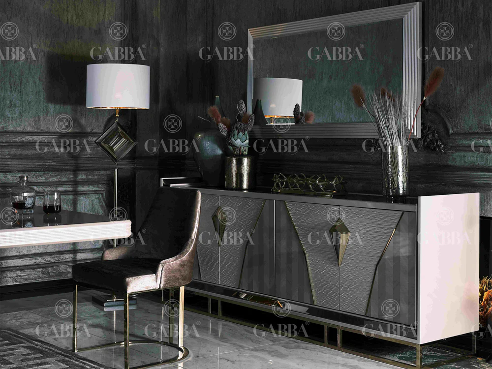 Lugano Como 87" Wide Buffet With Mirror