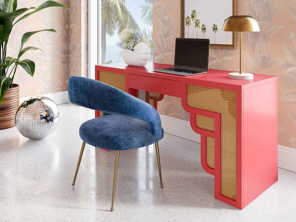 Suzie 62" Wide Rattan Study Desk